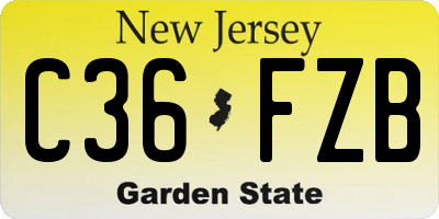 NJ license plate C36FZB