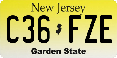 NJ license plate C36FZE