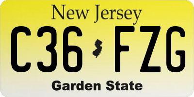 NJ license plate C36FZG