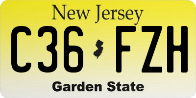 NJ license plate C36FZH