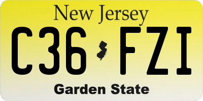 NJ license plate C36FZI