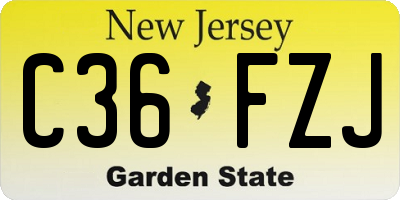 NJ license plate C36FZJ