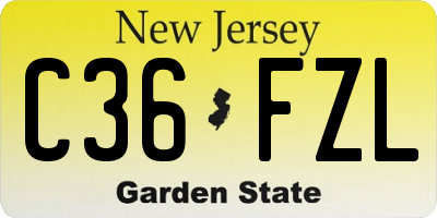 NJ license plate C36FZL