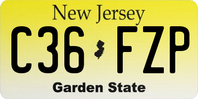 NJ license plate C36FZP