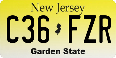 NJ license plate C36FZR