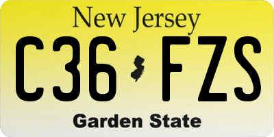NJ license plate C36FZS