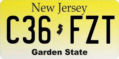 NJ license plate C36FZT