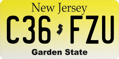 NJ license plate C36FZU