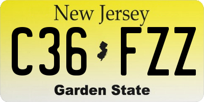 NJ license plate C36FZZ