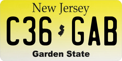 NJ license plate C36GAB