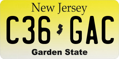 NJ license plate C36GAC