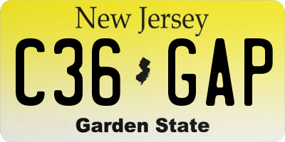 NJ license plate C36GAP