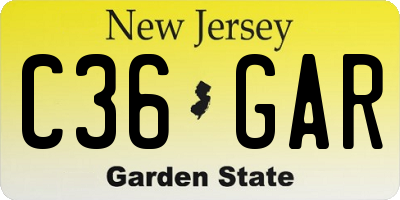 NJ license plate C36GAR