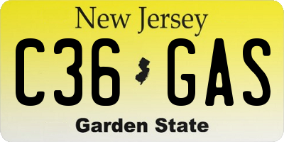 NJ license plate C36GAS