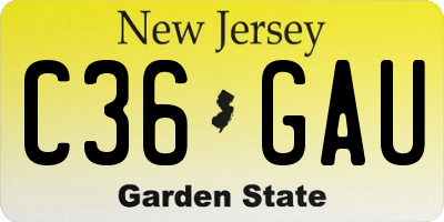 NJ license plate C36GAU