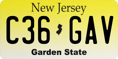 NJ license plate C36GAV