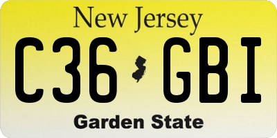 NJ license plate C36GBI