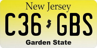NJ license plate C36GBS