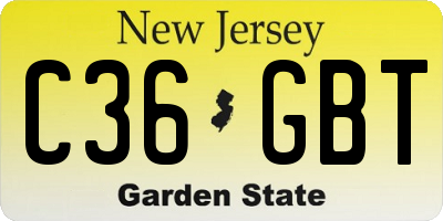 NJ license plate C36GBT