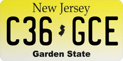 NJ license plate C36GCE