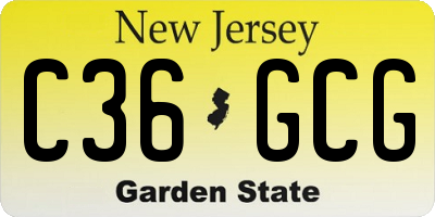NJ license plate C36GCG