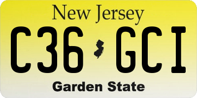 NJ license plate C36GCI