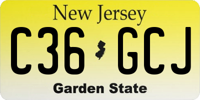 NJ license plate C36GCJ