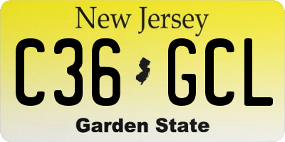 NJ license plate C36GCL