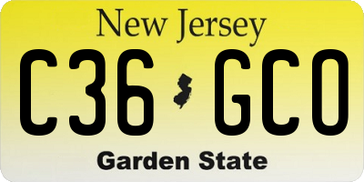 NJ license plate C36GCO
