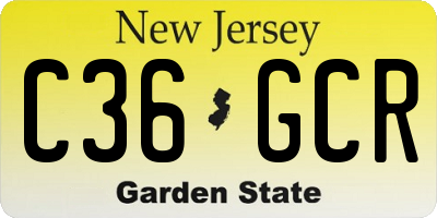 NJ license plate C36GCR