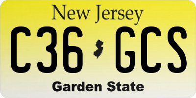NJ license plate C36GCS