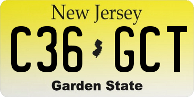 NJ license plate C36GCT