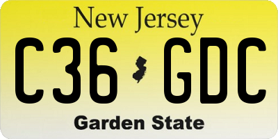 NJ license plate C36GDC