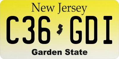 NJ license plate C36GDI