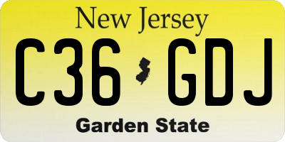 NJ license plate C36GDJ