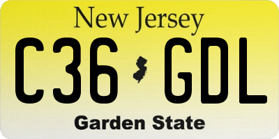 NJ license plate C36GDL