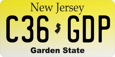 NJ license plate C36GDP