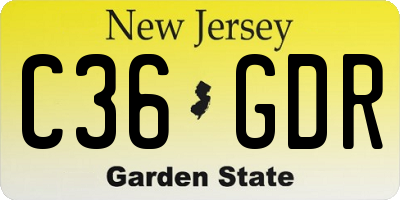 NJ license plate C36GDR