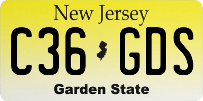 NJ license plate C36GDS