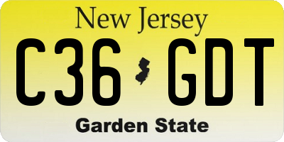 NJ license plate C36GDT