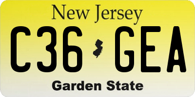 NJ license plate C36GEA