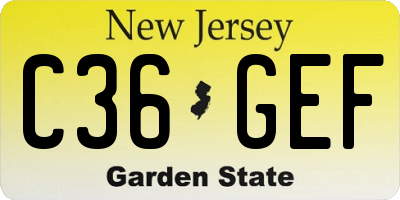 NJ license plate C36GEF