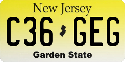 NJ license plate C36GEG