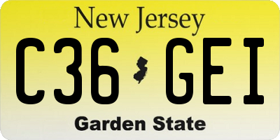 NJ license plate C36GEI