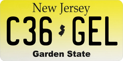 NJ license plate C36GEL