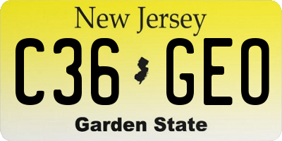 NJ license plate C36GEO