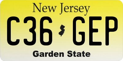 NJ license plate C36GEP