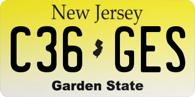 NJ license plate C36GES