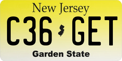 NJ license plate C36GET