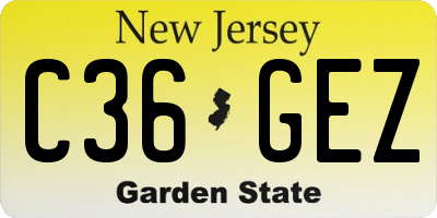 NJ license plate C36GEZ